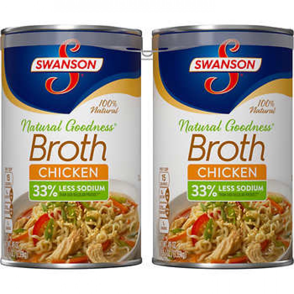 Swanson Soup Broth Chicken 49 5 Oz 2 Count   Swanson Soup Broth, Chicken, 49.5 Oz., 2 Count 1000x1000 